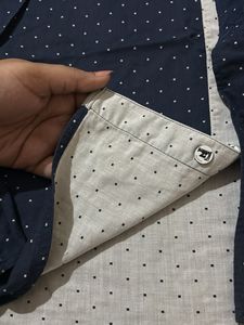 Men's Navy Polka Dot Button-Down Shirt