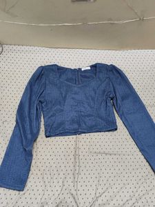 set of 2 blue coloured tops
