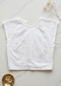 Chic White Eyelet Top