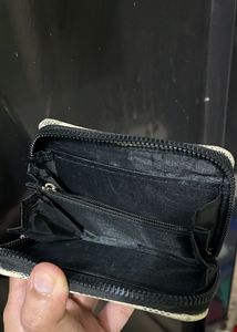 Checkered Zip Around Wallet