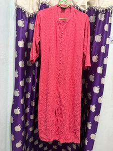 Full body Pink Embroidered Kurta