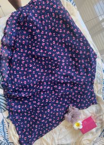 Navy Floral Print Summer Dress