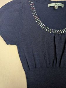 Y2K Purple Fitted Pleated Waist Top