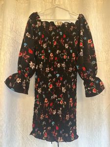 Black Floral Mini Dress