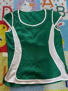Green &amp; White Panel Tunic Top