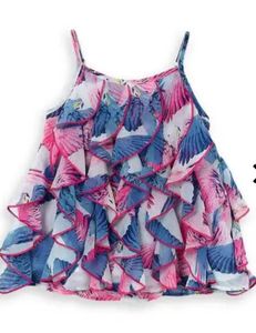 Chic Ruffled Floral Print Top