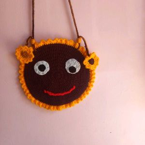 Crochet Sunflower Face Bag