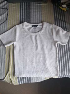 Textured White T-Shirt