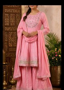 Elegant Pink Embroidered Kurta Set