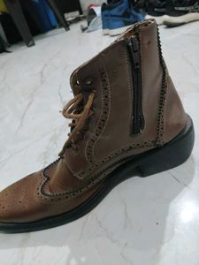 Vintage Brown Leather Wingtip Boots
