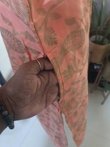 Elegant Peach Brocade Kurti