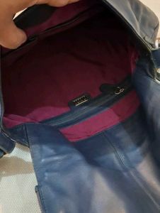 Stylish Dark Blue Leather Shoulder Bag