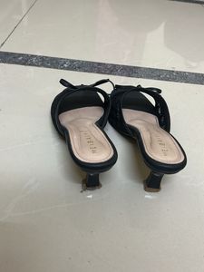 Black Lace Bow Mules