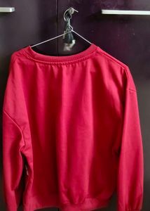 Red Graphic Print Sweatshirt