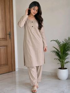 Beige kurti-pant &amp; frock -paijama set