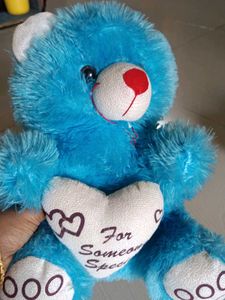 Cute Blue Teddy Bear with Heart