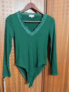 Lace V Neck Bodysuit 🛍️💚On Sale