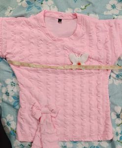 Chic Pleated Peplum &amp; 1 pink top - 30inch