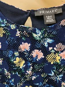 🇬🇧Navy Floral Print Fit &amp; Flare Dress