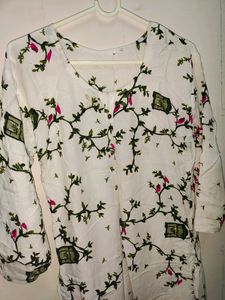 White Printed Kurti