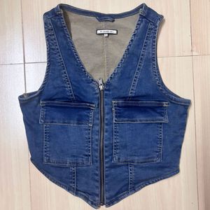 Denim Zip-Up Vest