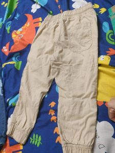 Kids Beige Cargo Joggers
