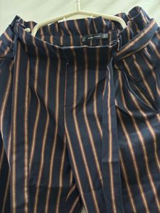 ZARA Striped Trousers with Belt