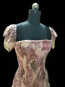 Floral Smocked Off-Shoulder Dress