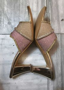 Sparkling Gold &amp; Pink Flats