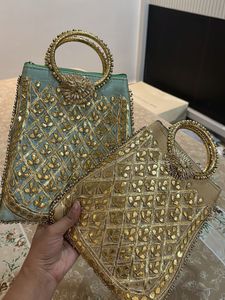 2- Heavy Gota Patti Work Embellished Clutch