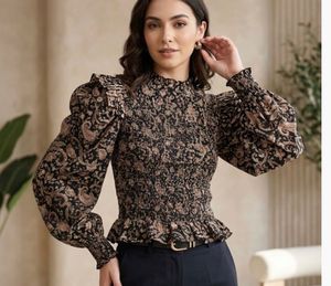 Chic Floral Smocked Peplum Top