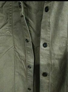 Men's Classic Olive Green Button-Up Shirt
