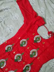 Red Embroidered Blouse