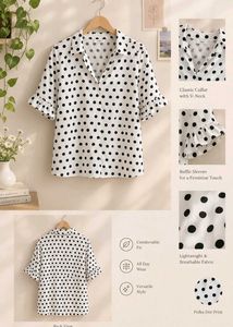 White Polka Dot Top