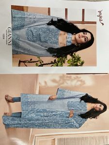 Pure Chiffon Unstitched Suit Set with Dupatta | Sk