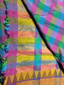 Vibrant Checkered Saree