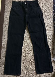 Black Wide Leg Denim Jeans