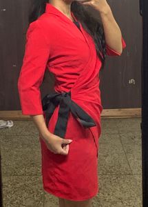Chic Red Wrap Dress