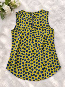 Yellow &amp; Blue Polka Dot Sleeveless Top