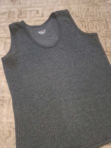 Gray Ribbed Tank Top tharmal