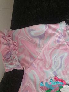 Sparkly sequenced Unicorn Pink Marble Dress