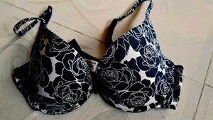 Black Printed Bra