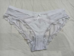 Lace Trim💙 White Briefs
