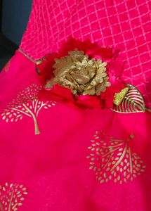 Vibrant Pink &amp; Gold Party Dress
