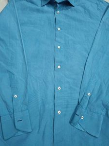 Zara Men's Blue Long Sleeve Button-Up Shirt