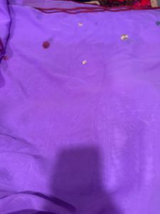 Elegant Embroidered Purple Saree