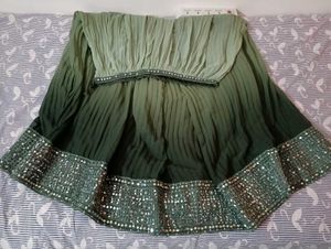 Boho Ombre Pleated Skirt with Sequins