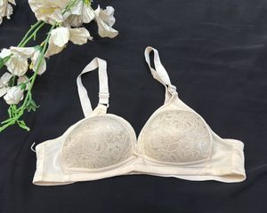 Lace Detail Beige Bra