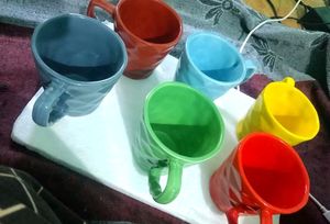 Brand New Ceramic Cup Set Of 6 Multicolour