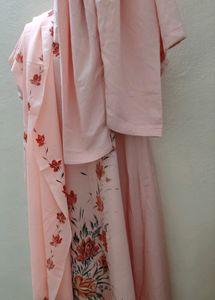 Satin Crape With attractive Hand Painting